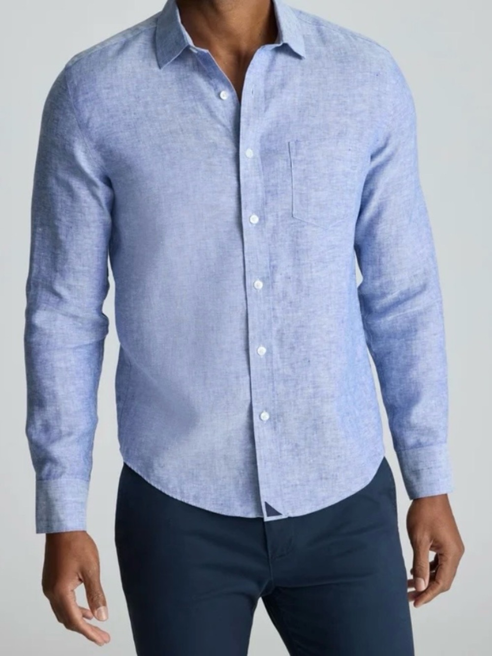 Untuckit Men’s Long Sleeve Linen Button Up Medium Lightweight Classic Comfy